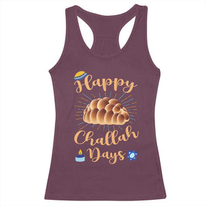Funny Hanukkah Happy Challah Days Racerback Tank Top Jewish Gift TS12 Maroon Print Your Wear