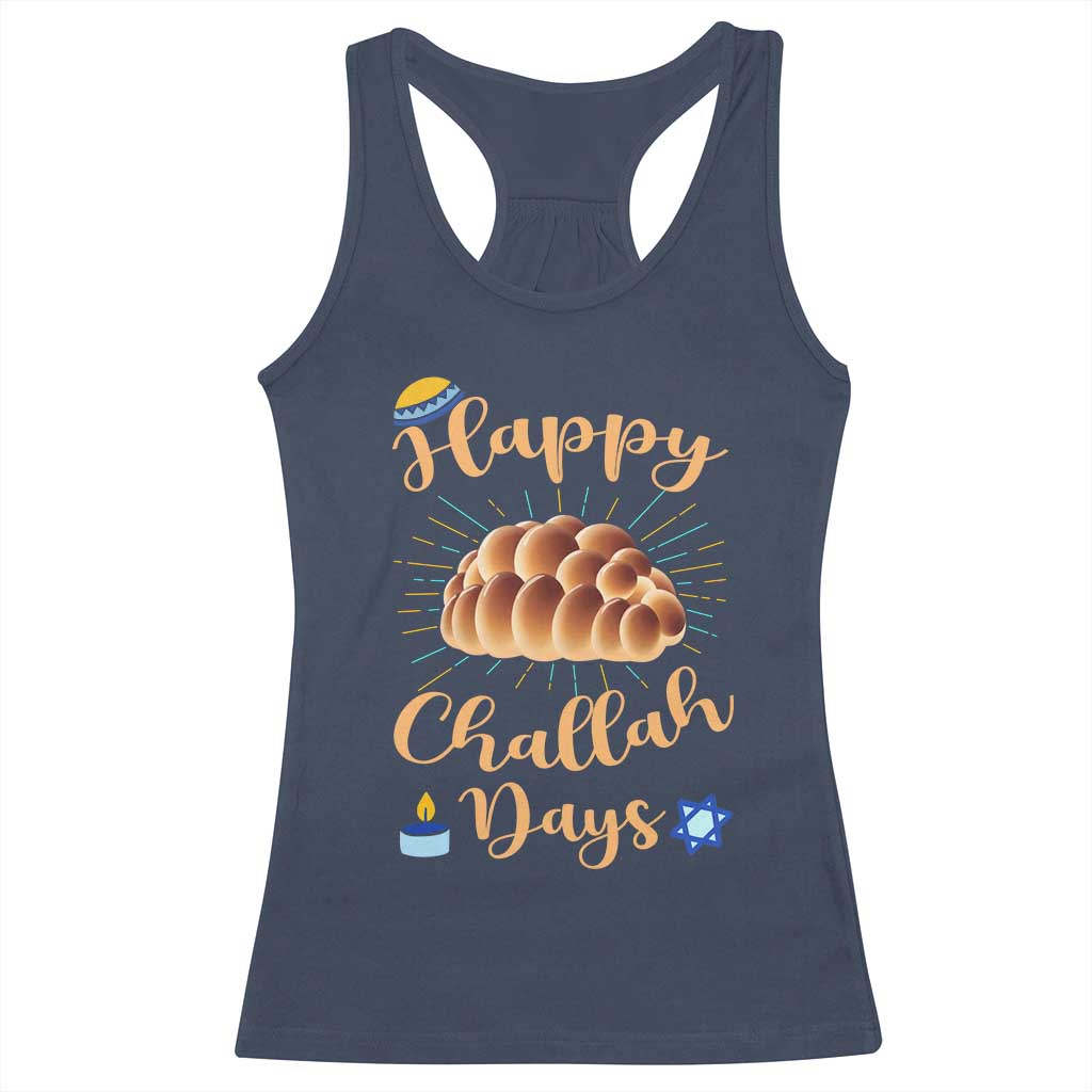 Funny Hanukkah Happy Challah Days Racerback Tank Top Jewish Gift TS12 Navy Print Your Wear