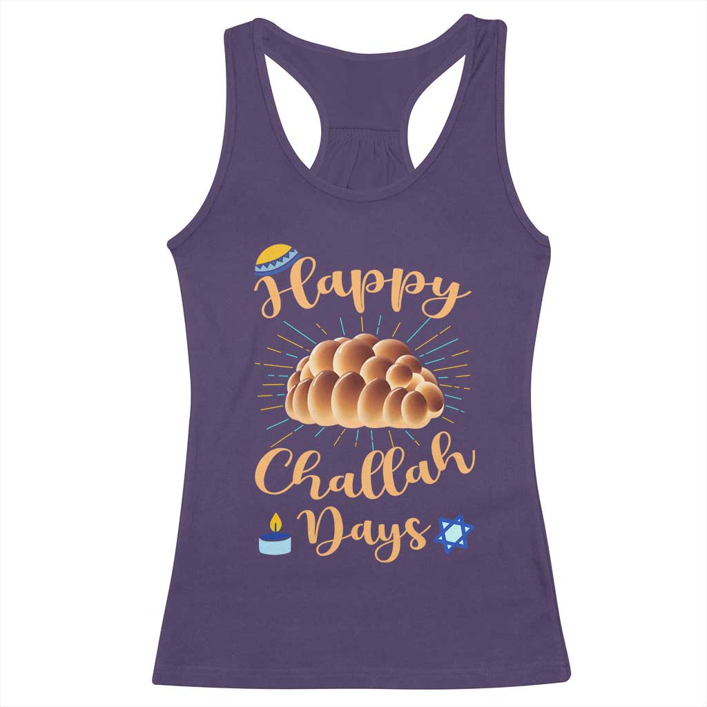 Funny Hanukkah Happy Challah Days Racerback Tank Top Jewish Gift TS12 Purple Print Your Wear
