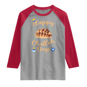 Funny Hanukkah Happy Challah Days Raglan Shirt Jewish Gift TS12 Sport Gray Red Print Your Wear