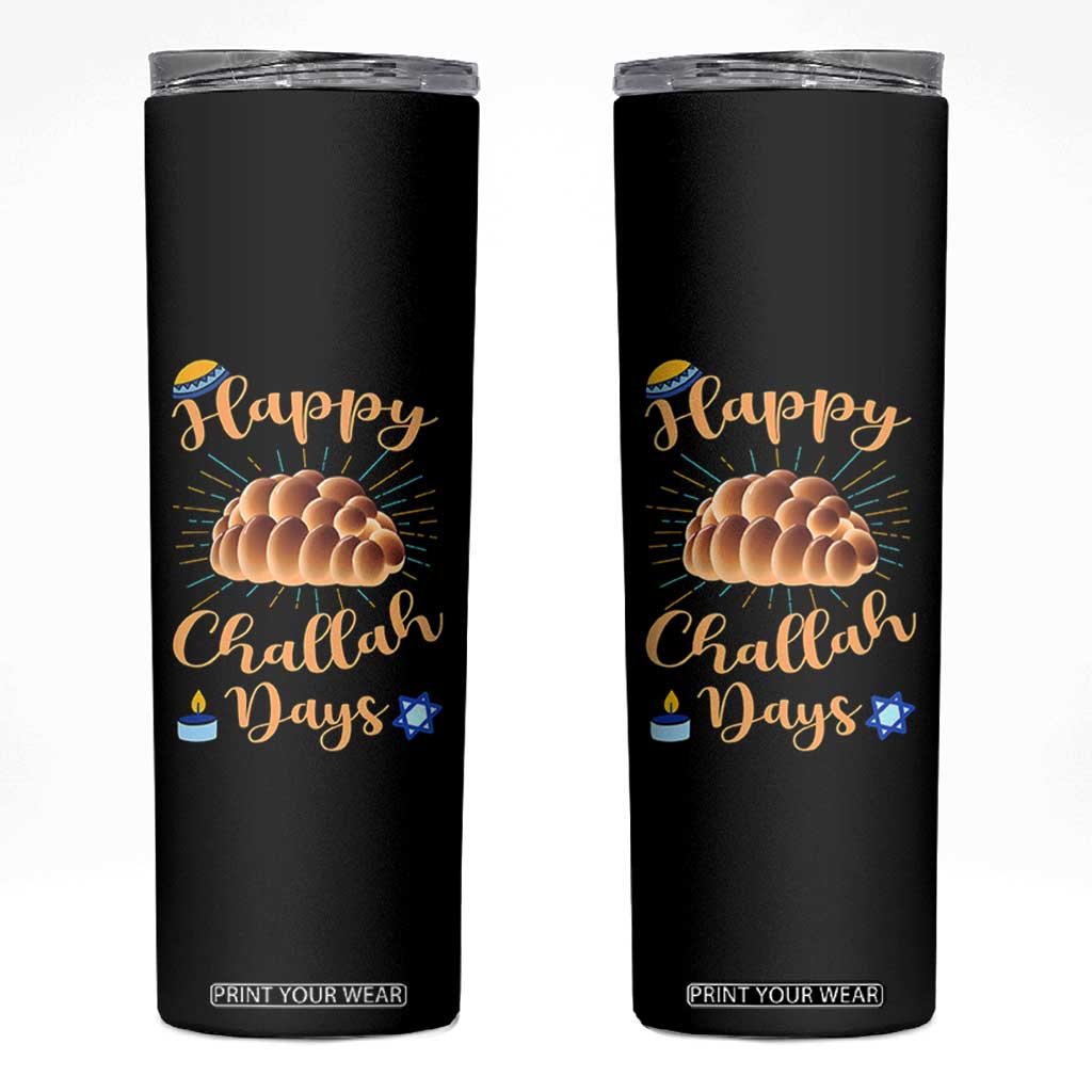 Funny Hanukkah Happy Challah Days Skinny Tumbler Jewish Gift TS12 Black Print Your Wear