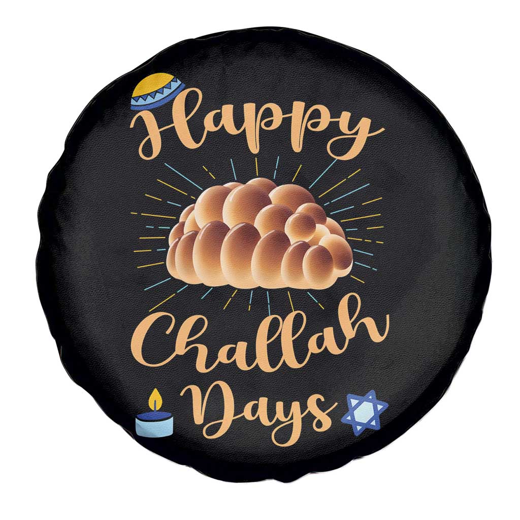 Funny Hanukkah Happy Challah Days Spare Tire Cover Jewish Gift - Print Your Wear