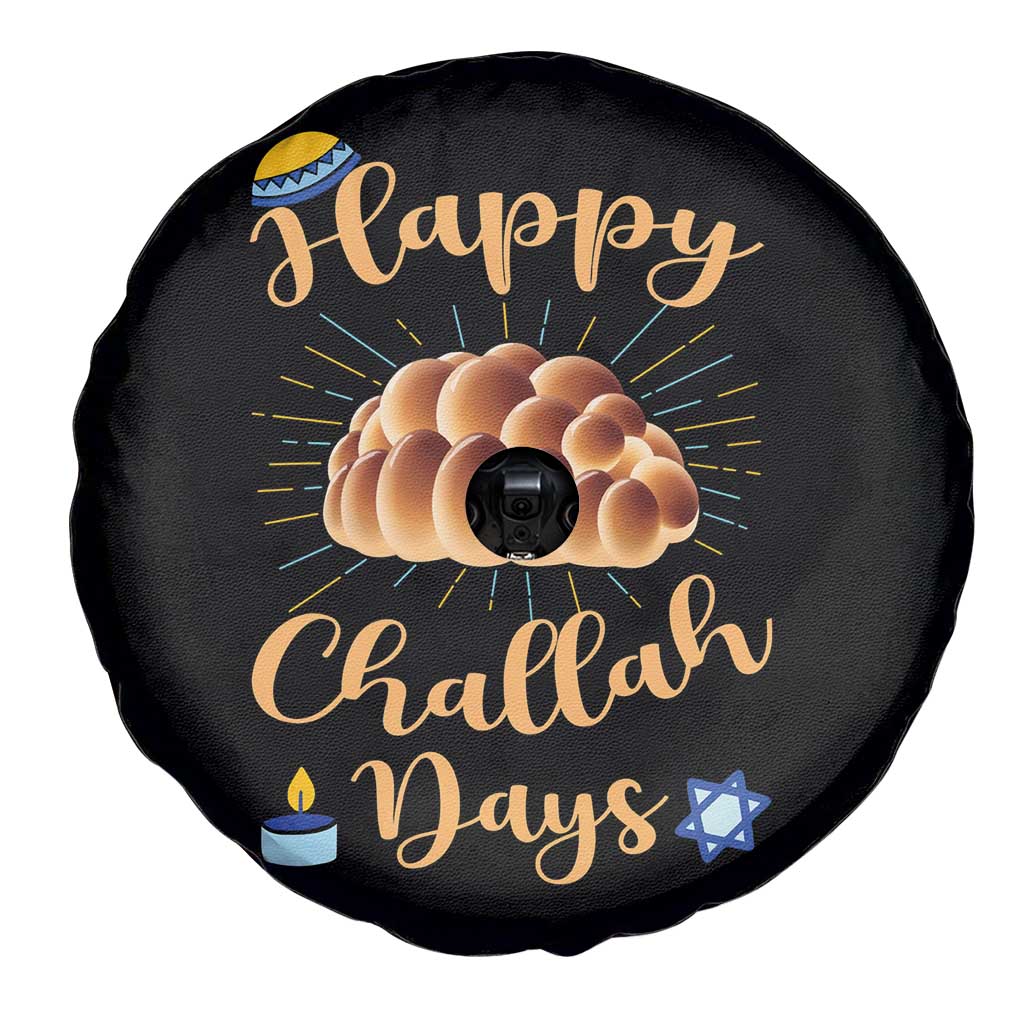 Funny Hanukkah Happy Challah Days Spare Tire Cover Jewish Gift - Print Your Wear