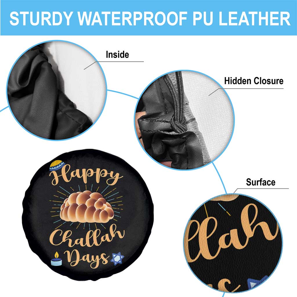 Funny Hanukkah Happy Challah Days Spare Tire Cover Jewish Gift TS12 Print Your Wear
