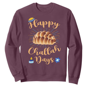 Funny Hanukkah Happy Challah Days Sweatshirt Jewish Gift TS12 Maroon Print Your Wear
