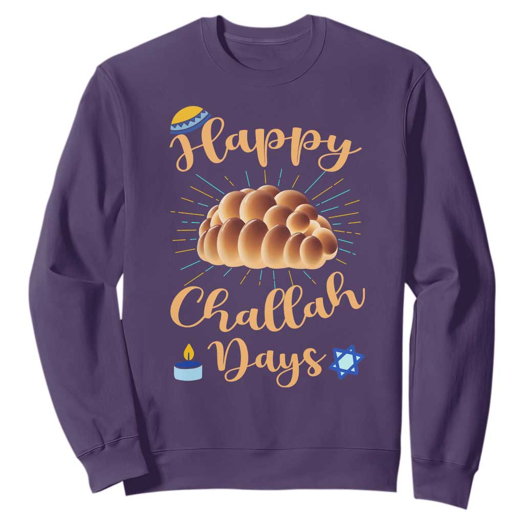 Funny Hanukkah Happy Challah Days Sweatshirt Jewish Gift TS12 Purple Print Your Wear
