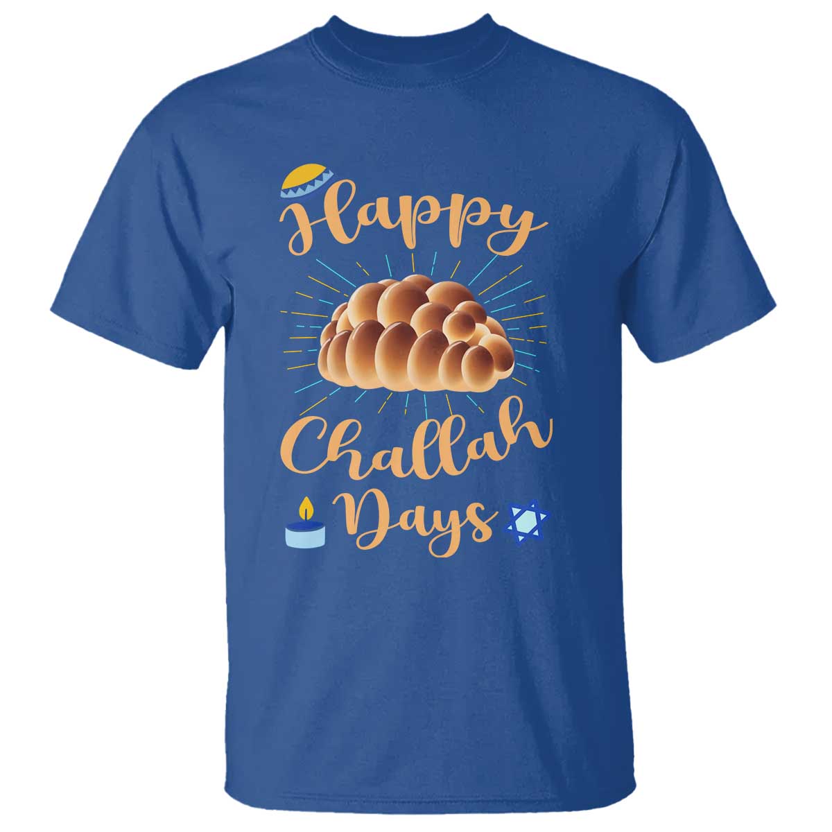 Funny Hanukkah Happy Challah Days T Shirt Jewish Gift TS12 Royal Blue Print Your Wear