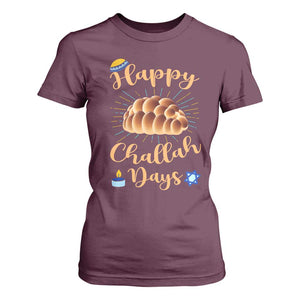 Funny Hanukkah Happy Challah Days T Shirt For Women Jewish Gift TS12 Maroon Print Your Wear