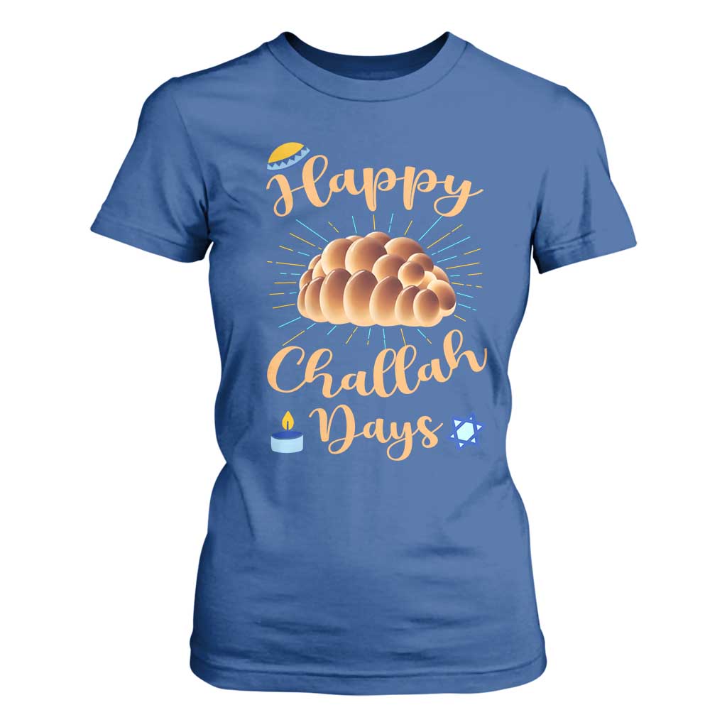 Funny Hanukkah Happy Challah Days T Shirt For Women Jewish Gift TS12 Royal Blue Print Your Wear