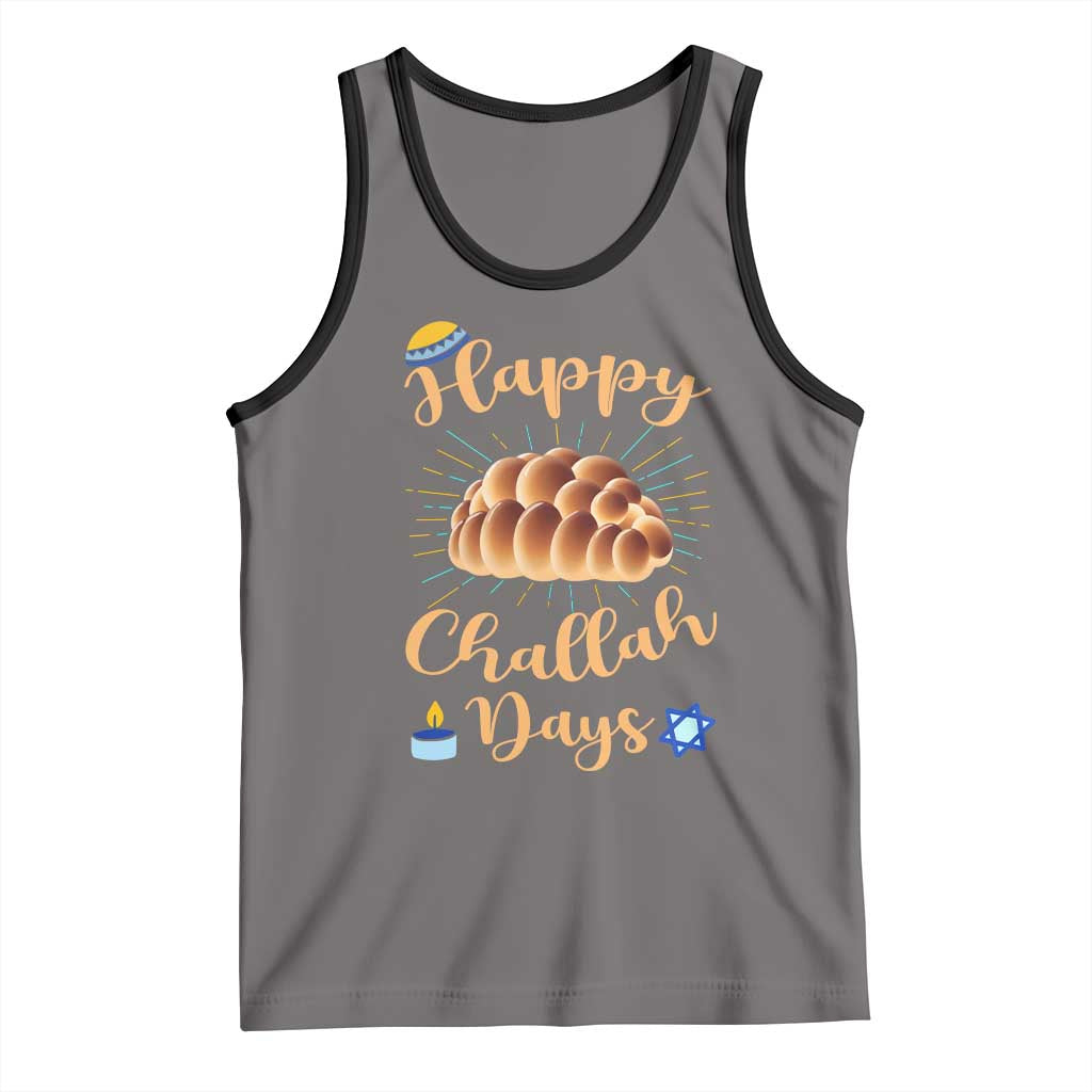 Funny Hanukkah Happy Challah Days Tank Top Jewish Gift TS12 Deep Heather Black Print Your Wear