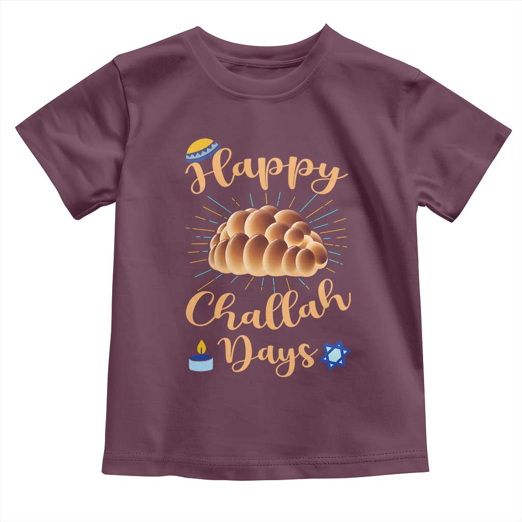 Funny Hanukkah Happy Challah Days Toddler T Shirt Jewish Gift TS12 Maroon Print Your Wear