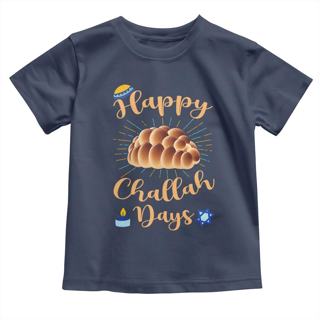 Funny Hanukkah Happy Challah Days Toddler T Shirt Jewish Gift TS12 Navy Print Your Wear