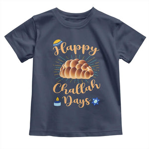 Funny Hanukkah Happy Challah Days Toddler T Shirt Jewish Gift TS12 Navy Print Your Wear