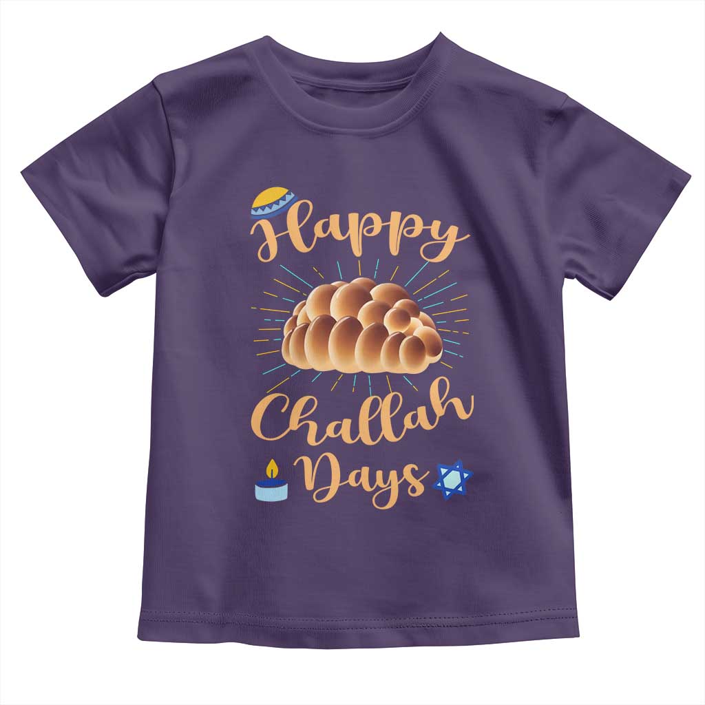 Funny Hanukkah Happy Challah Days Toddler T Shirt Jewish Gift TS12 Purple Print Your Wear
