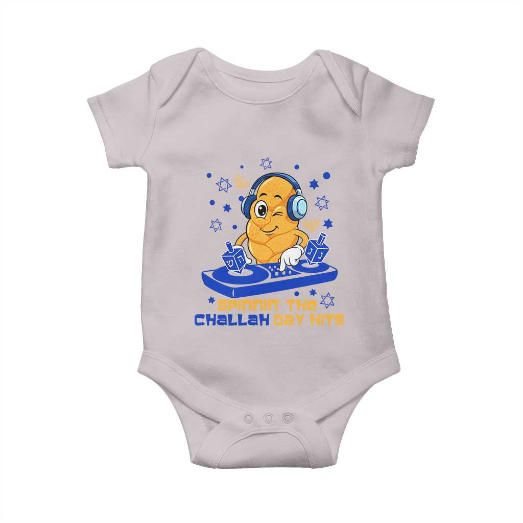 Hanukkah DJ Challah And Dreidel Baby Onesie Funny Jewish Gift TS12 Ice Gray Print Your Wear