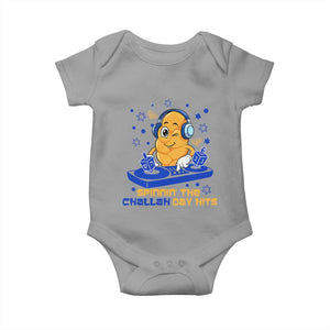 Hanukkah DJ Challah And Dreidel Baby Onesie Funny Jewish Gift TS12 Sport Gray Print Your Wear