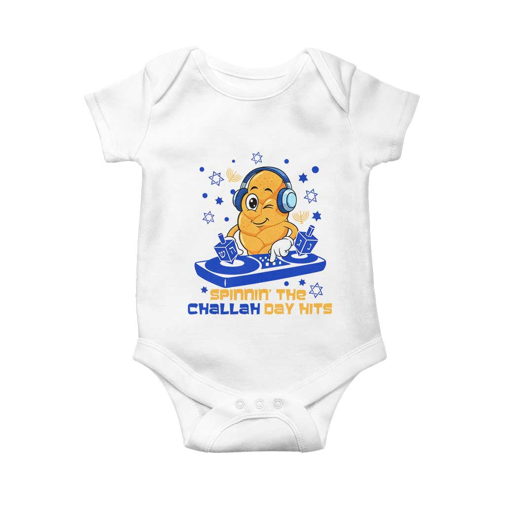 Hanukkah DJ Challah And Dreidel Baby Onesie Funny Jewish Gift TS12 White Print Your Wear
