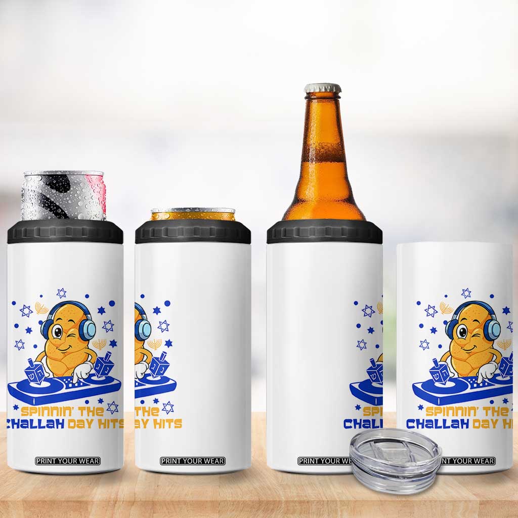 Hanukkah DJ Challah And Dreidel 4 in 1 Can Cooler Tumbler Funny Jewish Gift TS12 Print Your Wear