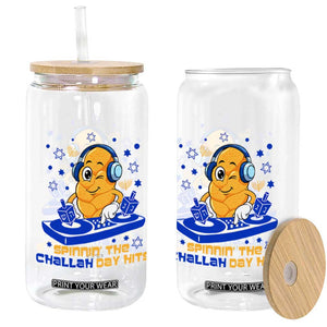 Hanukkah DJ Challah And Dreidel Glass Can Funny Jewish Gift TS12 Print Your Wear
