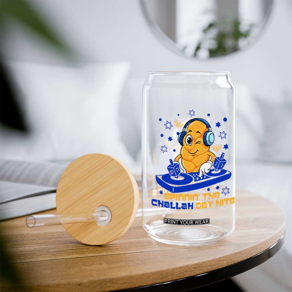 Hanukkah DJ Challah And Dreidel Glass Can Funny Jewish Gift TS12 Print Your Wear