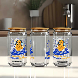 Hanukkah DJ Challah And Dreidel Glass Can Funny Jewish Gift TS12 Print Your Wear