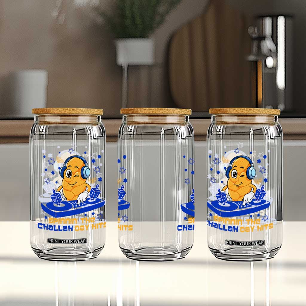 Hanukkah DJ Challah And Dreidel Glass Can Funny Jewish Gift TS12 Print Your Wear