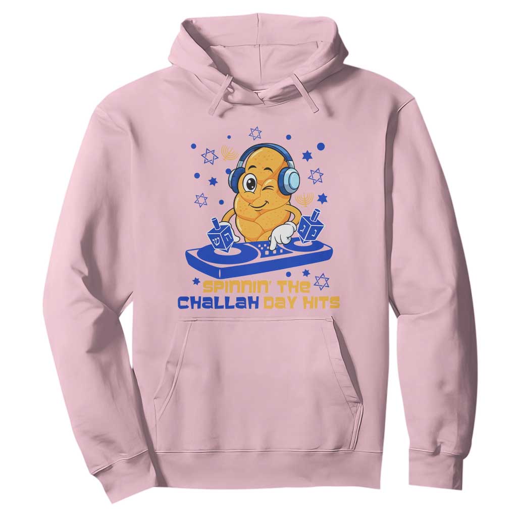 Hanukkah DJ Challah And Dreidel Hoodie Funny Jewish Gift TS12 Light Pink Print Your Wear