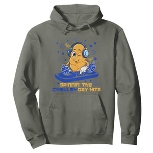 Hanukkah DJ Challah And Dreidel Hoodie Funny Jewish Gift TS12 Military Green Print Your Wear