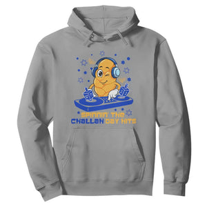 Hanukkah DJ Challah And Dreidel Hoodie Funny Jewish Gift TS12 Sport Gray Print Your Wear