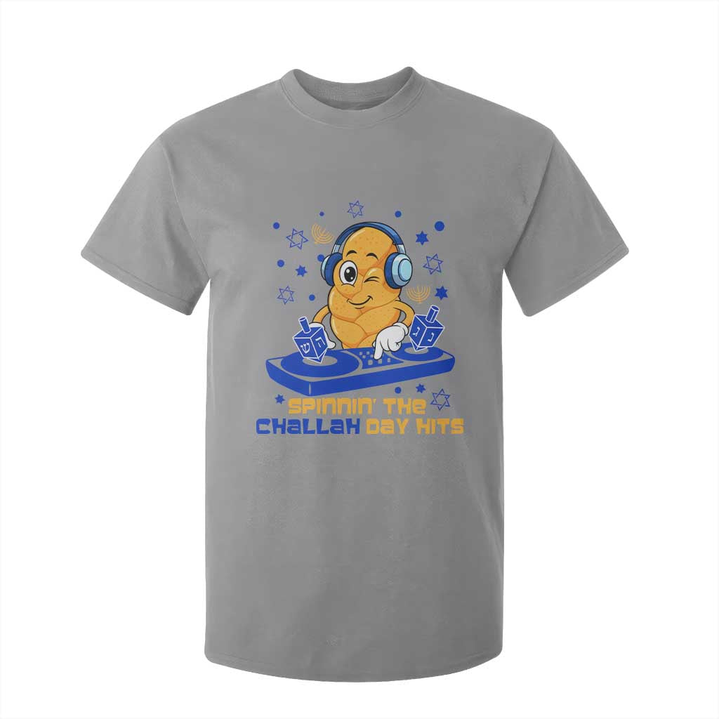 Hanukkah DJ Challah And Dreidel T Shirt For Kid Funny Jewish Gift TS12 Sport Gray Print Your Wear
