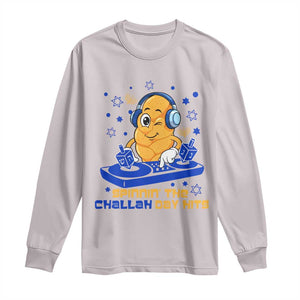 Hanukkah DJ Challah And Dreidel Long Sleeve Shirt Funny Jewish Gift TS12 Ice Gray Print Your Wear