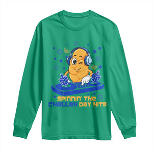 Hanukkah DJ Challah And Dreidel Long Sleeve Shirt Funny Jewish Gift TS12 Irish Green Print Your Wear
