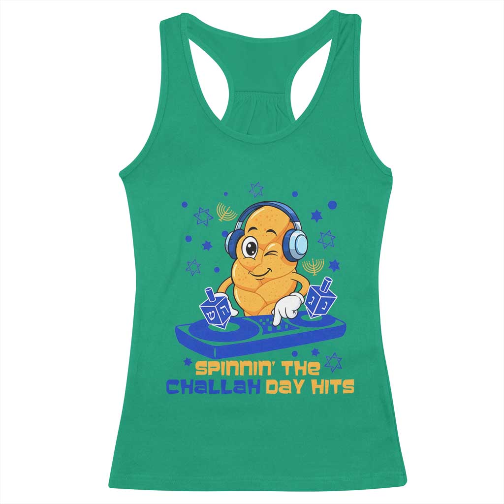 Hanukkah DJ Challah And Dreidel Racerback Tank Top Funny Jewish Gift TS12 Irish Green Print Your Wear