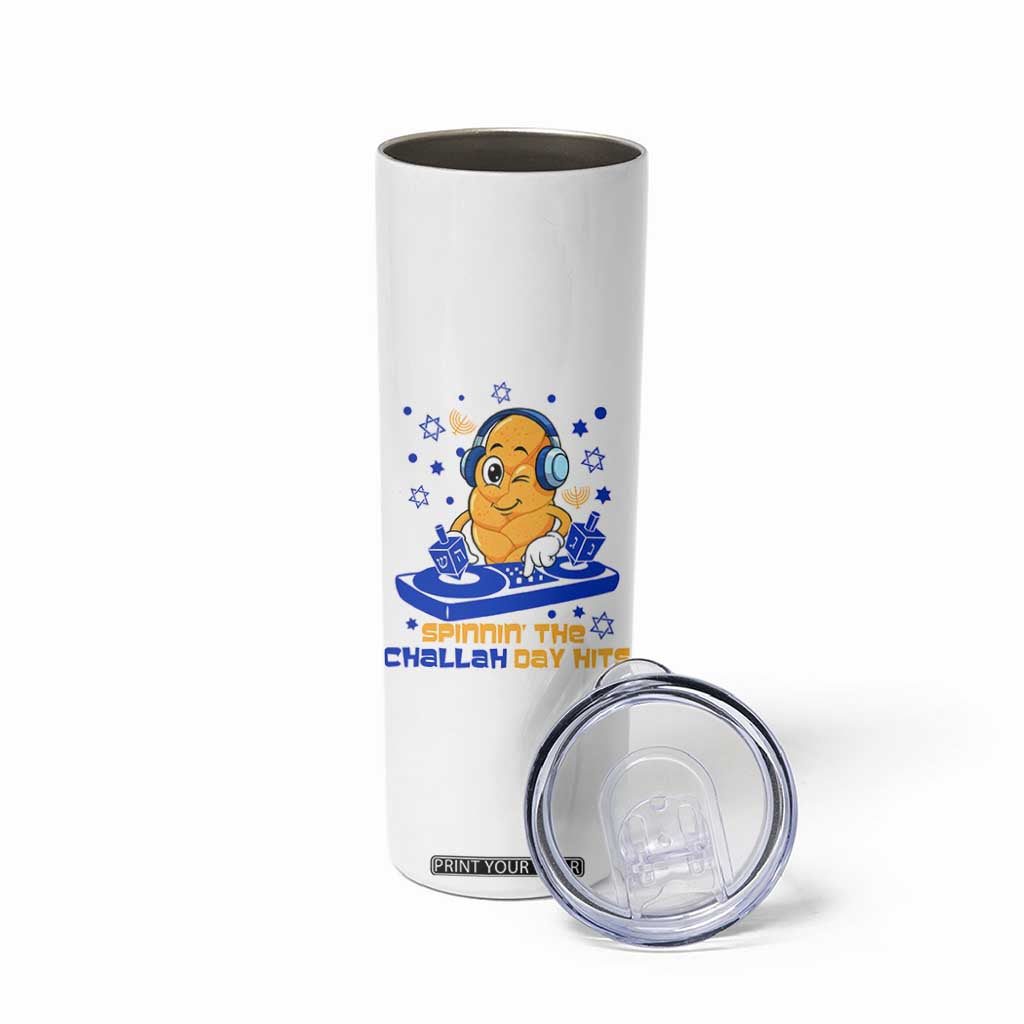 Hanukkah DJ Challah And Dreidel Skinny Tumbler Funny Jewish Gift TS12 Print Your Wear