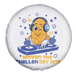 Hanukkah DJ Challah And Dreidel Spare Tire Cover Funny Jewish Gift - Print Your Wear