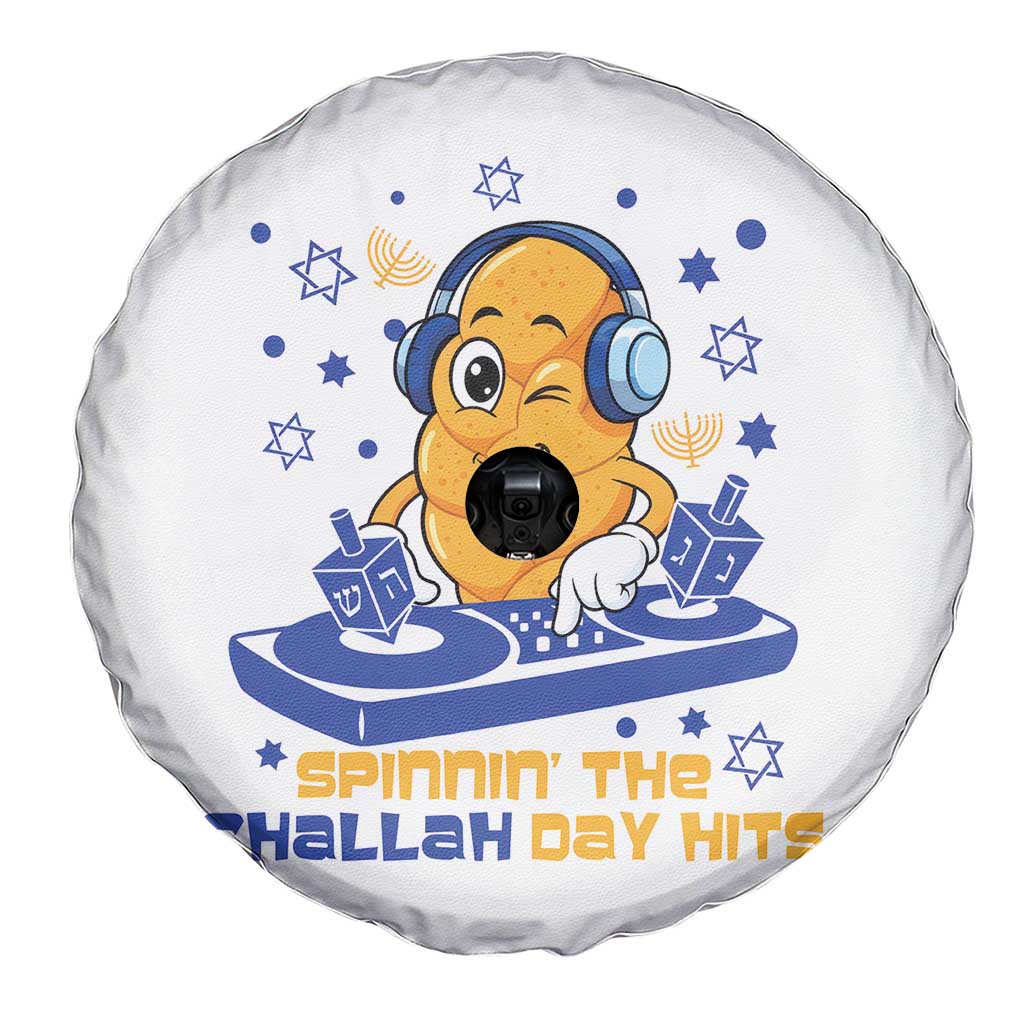 Hanukkah DJ Challah And Dreidel Spare Tire Cover Funny Jewish Gift - Print Your Wear