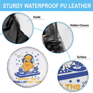 Hanukkah DJ Challah And Dreidel Spare Tire Cover Funny Jewish Gift TS12 Print Your Wear