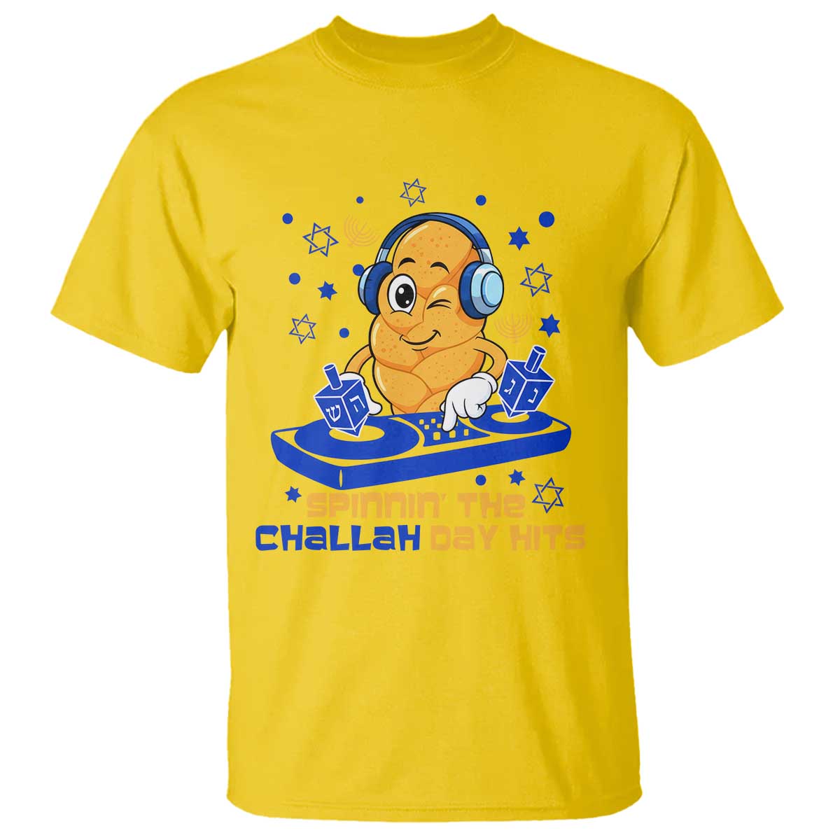 Hanukkah DJ Challah And Dreidel T Shirt Funny Jewish Gift TS12 Daisy Print Your Wear
