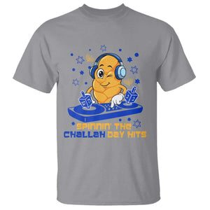 Hanukkah DJ Challah And Dreidel T Shirt Funny Jewish Gift TS12 Sport Gray Print Your Wear