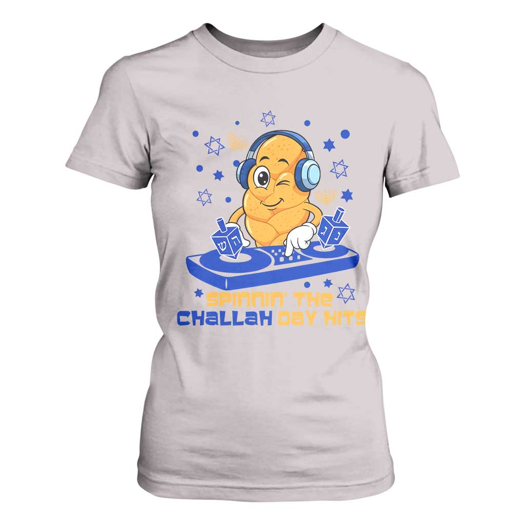 Hanukkah DJ Challah And Dreidel T Shirt For Women Funny Jewish Gift TS12 Ice Gray Print Your Wear