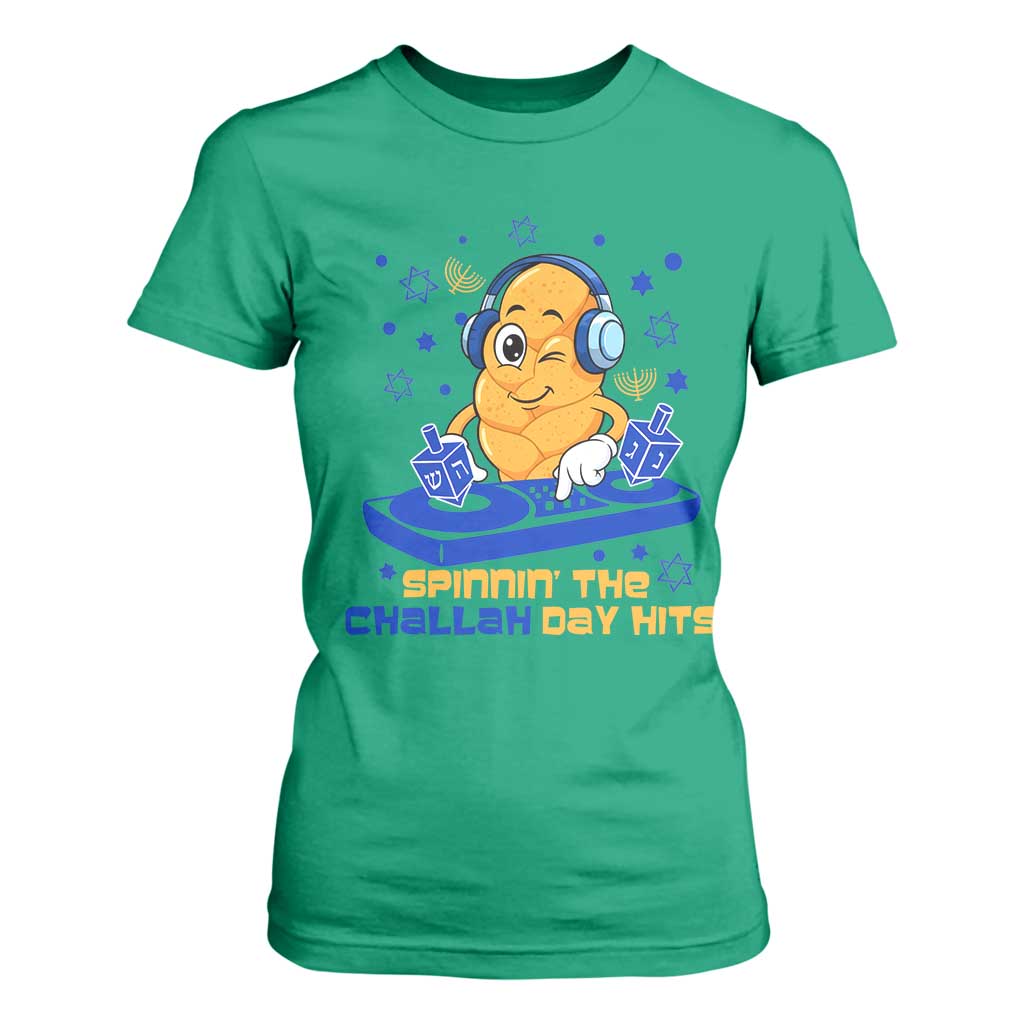 Hanukkah DJ Challah And Dreidel T Shirt For Women Funny Jewish Gift TS12 Irish Green Print Your Wear