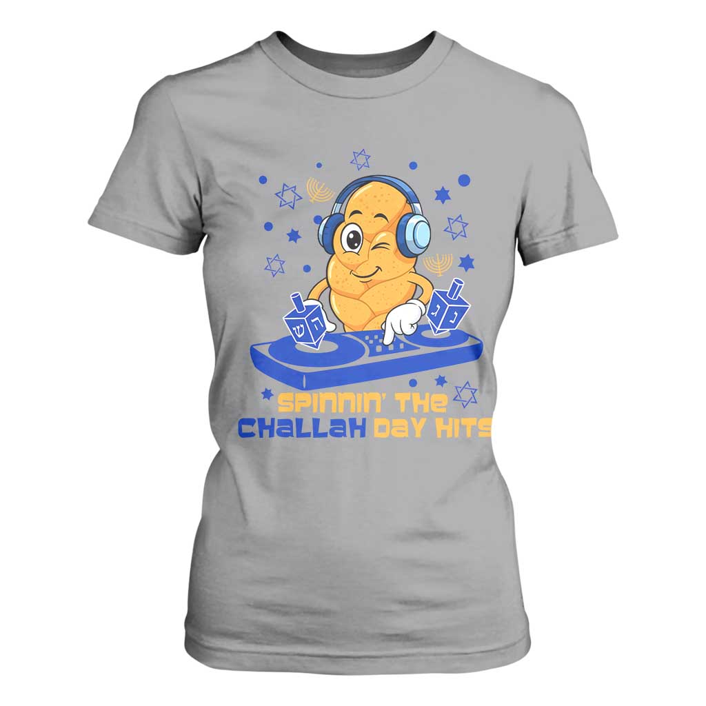 Hanukkah DJ Challah And Dreidel T Shirt For Women Funny Jewish Gift TS12 Sport Gray Print Your Wear