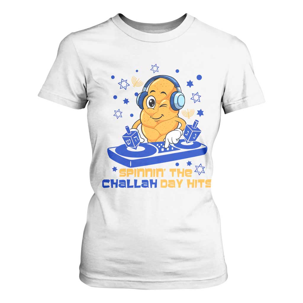 Hanukkah DJ Challah And Dreidel T Shirt For Women Funny Jewish Gift TS12 White Print Your Wear