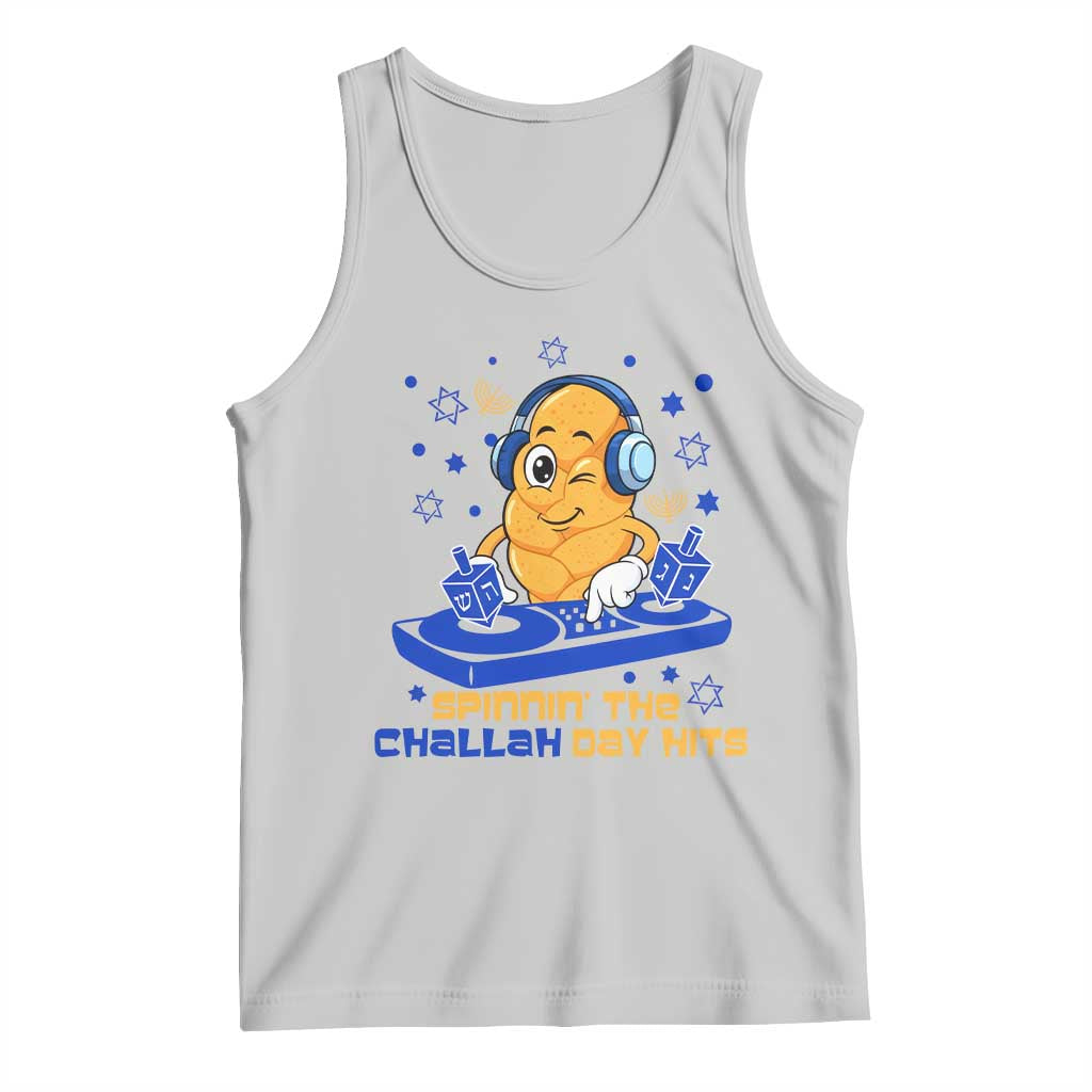 Hanukkah DJ Challah And Dreidel Tank Top Funny Jewish Gift TS12 Ash Print Your Wear