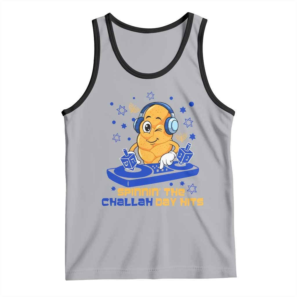 Hanukkah DJ Challah And Dreidel Tank Top Funny Jewish Gift TS12 Athletic Heather Black Print Your Wear