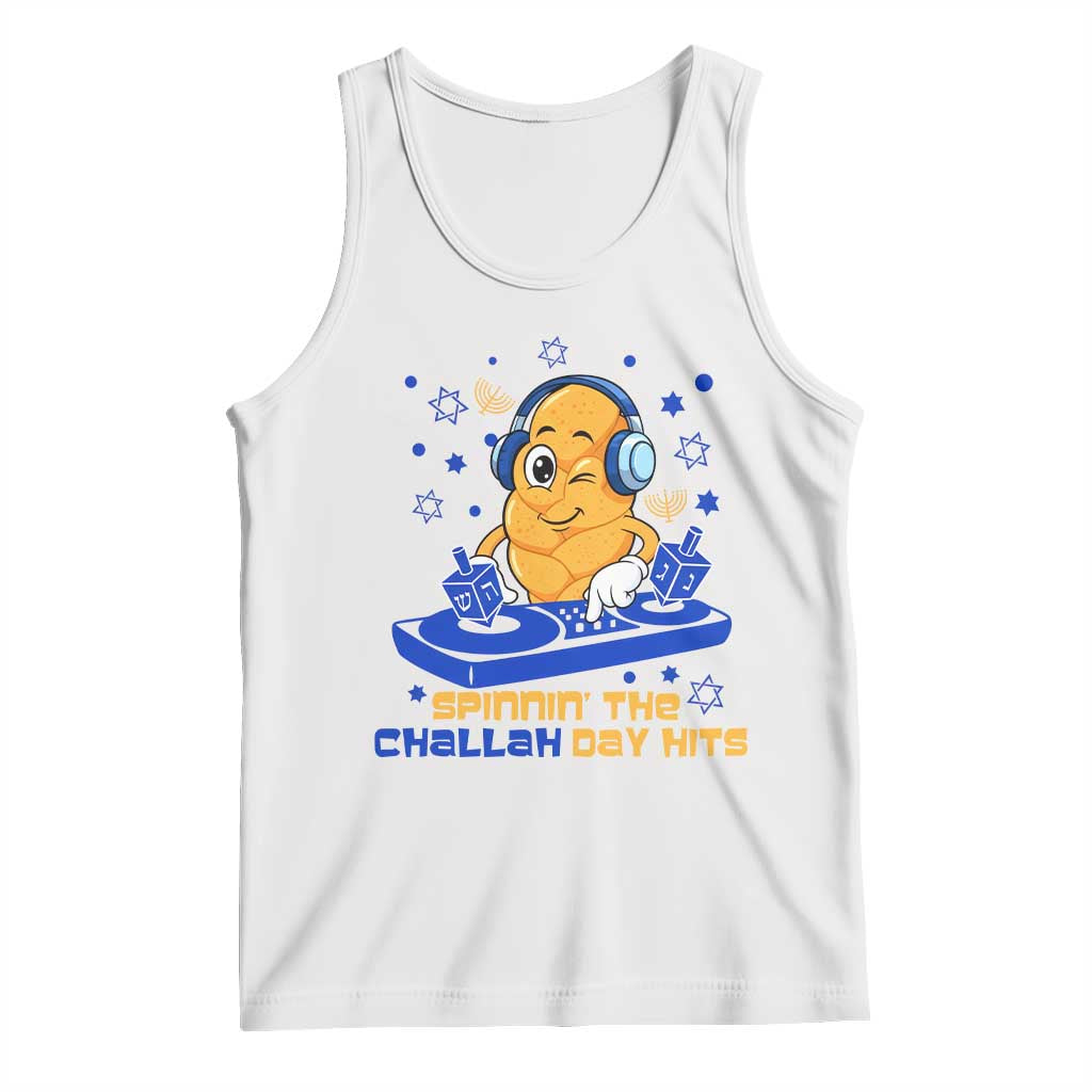 Hanukkah DJ Challah And Dreidel Tank Top Funny Jewish Gift TS12 White Print Your Wear