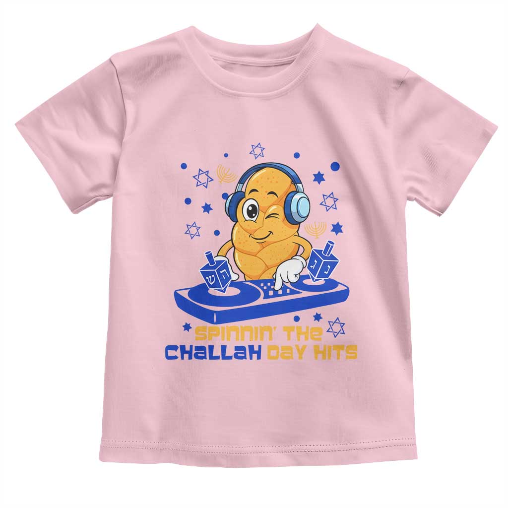 Hanukkah DJ Challah And Dreidel Toddler T Shirt Funny Jewish Gift TS12 Light Pink Print Your Wear