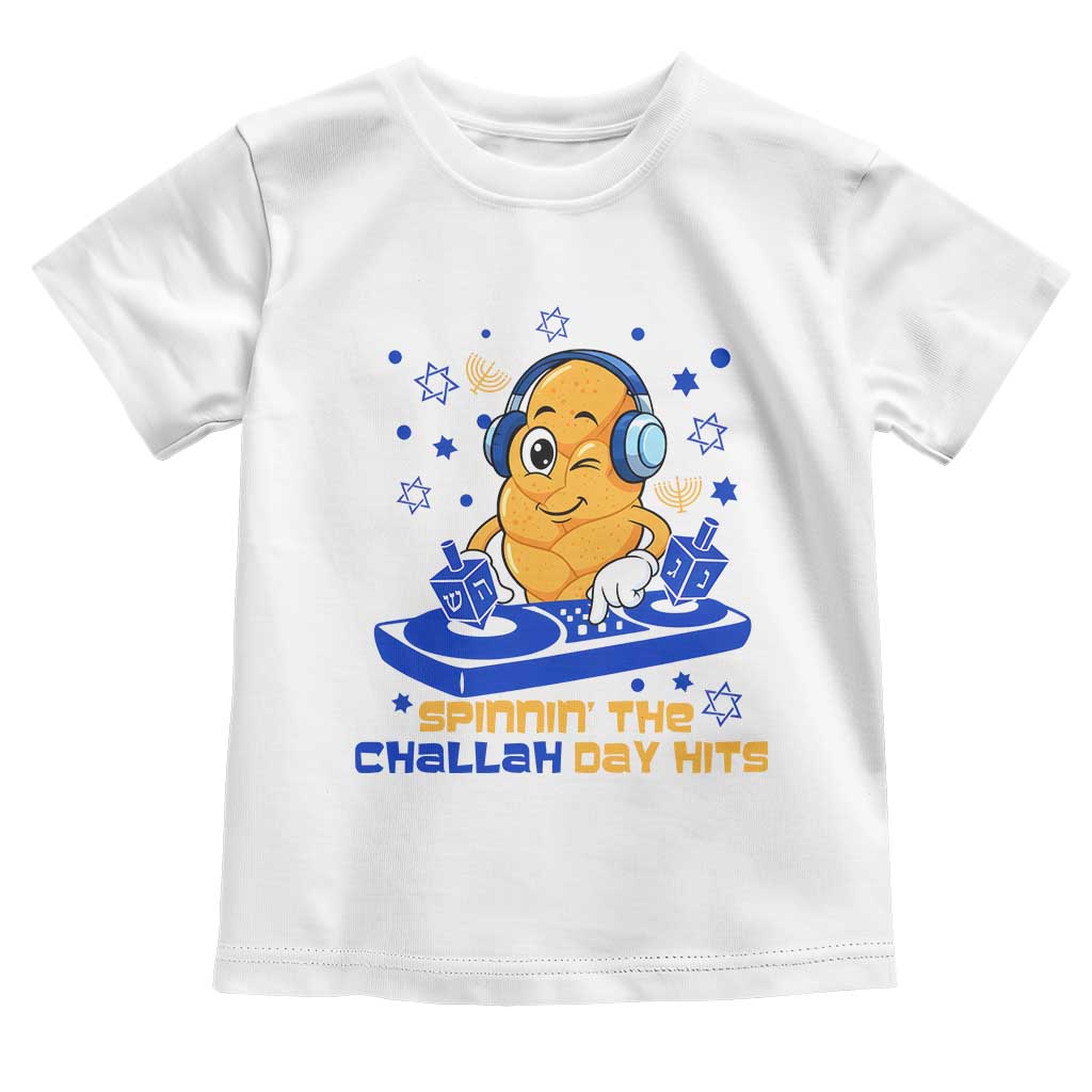 Hanukkah DJ Challah And Dreidel Toddler T Shirt Funny Jewish Gift TS12 White Print Your Wear