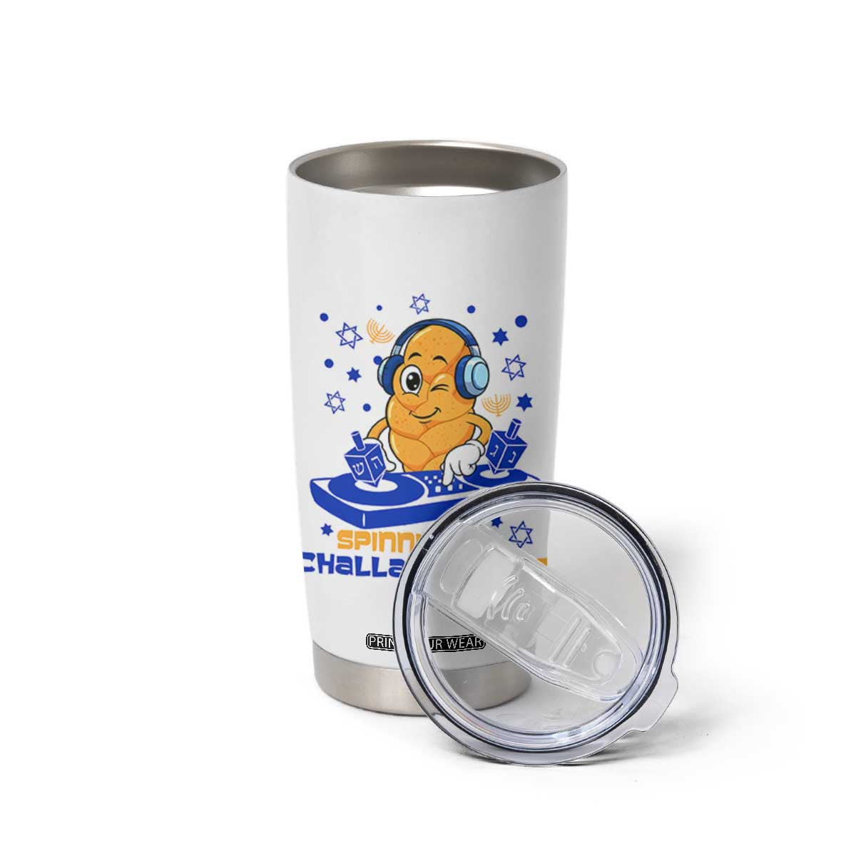 Hanukkah DJ Challah And Dreidel Tumbler Cup Funny Jewish Gift TS12 Print Your Wear