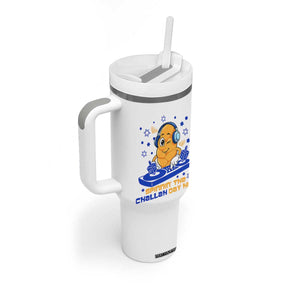 Hanukkah DJ Challah And Dreidel Tumbler With Handle Funny Jewish Gift TS12 Print Your Wear